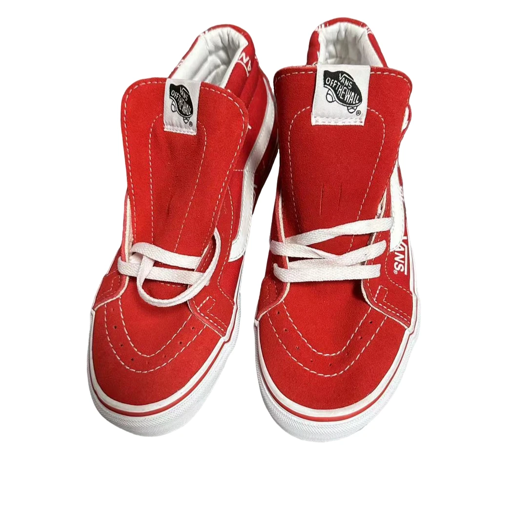 Vans  SK8 字母印花  中帮  防滑耐磨  新年红 男女同款 货号待定