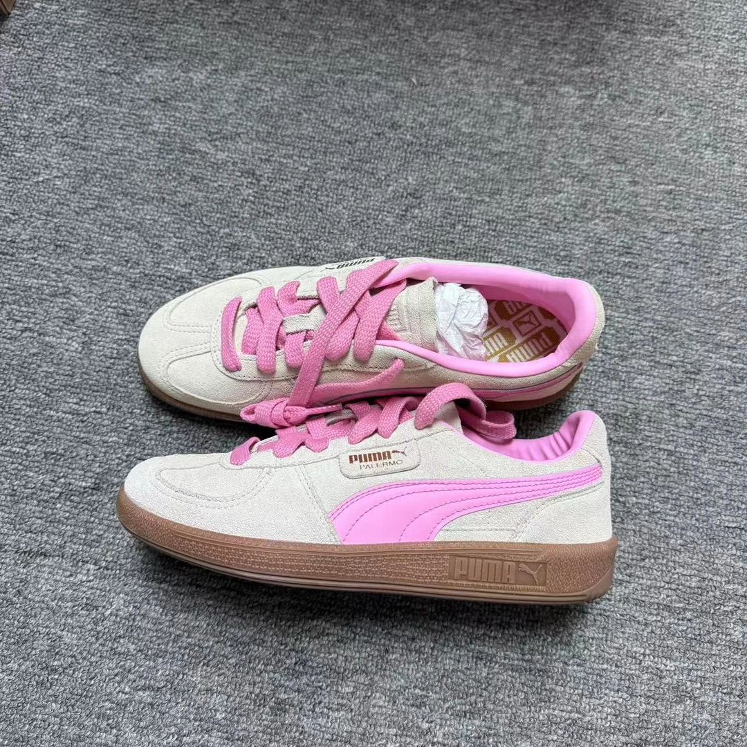 PUMA/彪马Palermo 防滑 低帮板鞋 男女同款棕粉无盒393231-04