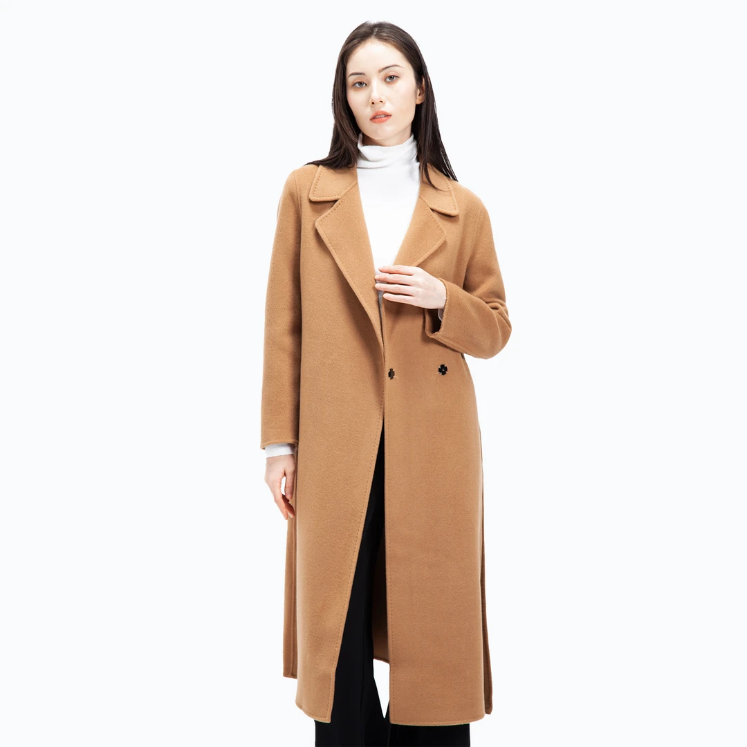 （双12大促）10山羊绒高端双面呢羊绒大衣女长款修身显瘦韩版正肩