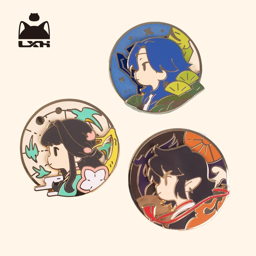 罗小黑旋转填色兰溪镇吧唧老君玄离周边配饰七夕情人节礼物挂件