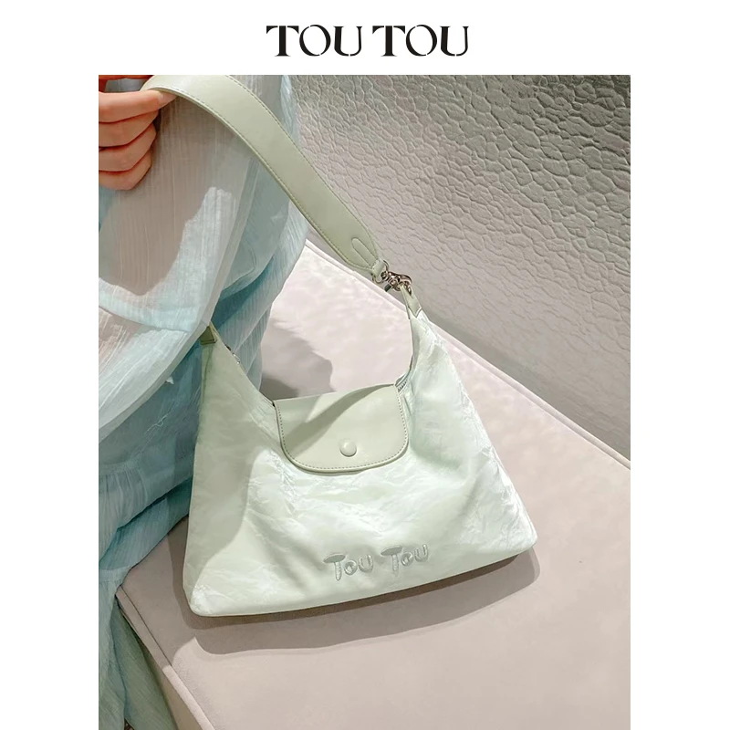 TOUTOU2024新款新中式大容量腋下托特包高级感薄荷曼波女包40674
