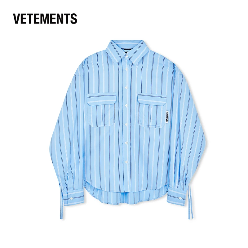 VETEMENTS潮牌春季时尚休闲宽松条纹潮流衬衫春夏复古 34130009