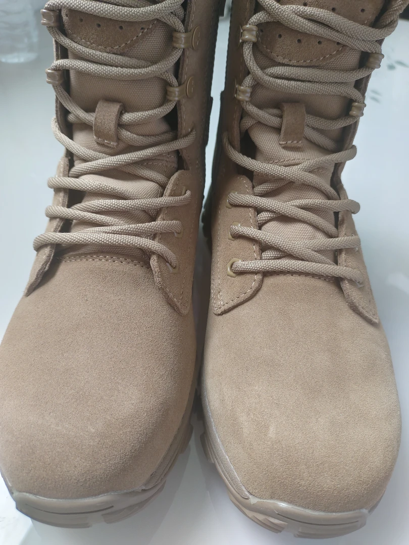 【不发鞋盒】改良版直拉链棕色户外靴牛皮高帮登山靴耐磨防穿刺男靴