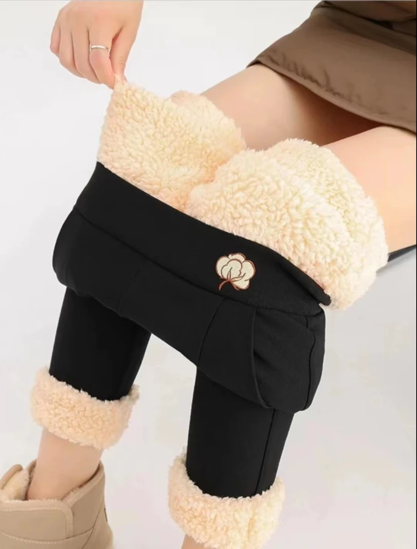 新款女士加绒加厚保暖小黑裤（80-170斤）女裤冬季外穿显瘦大码