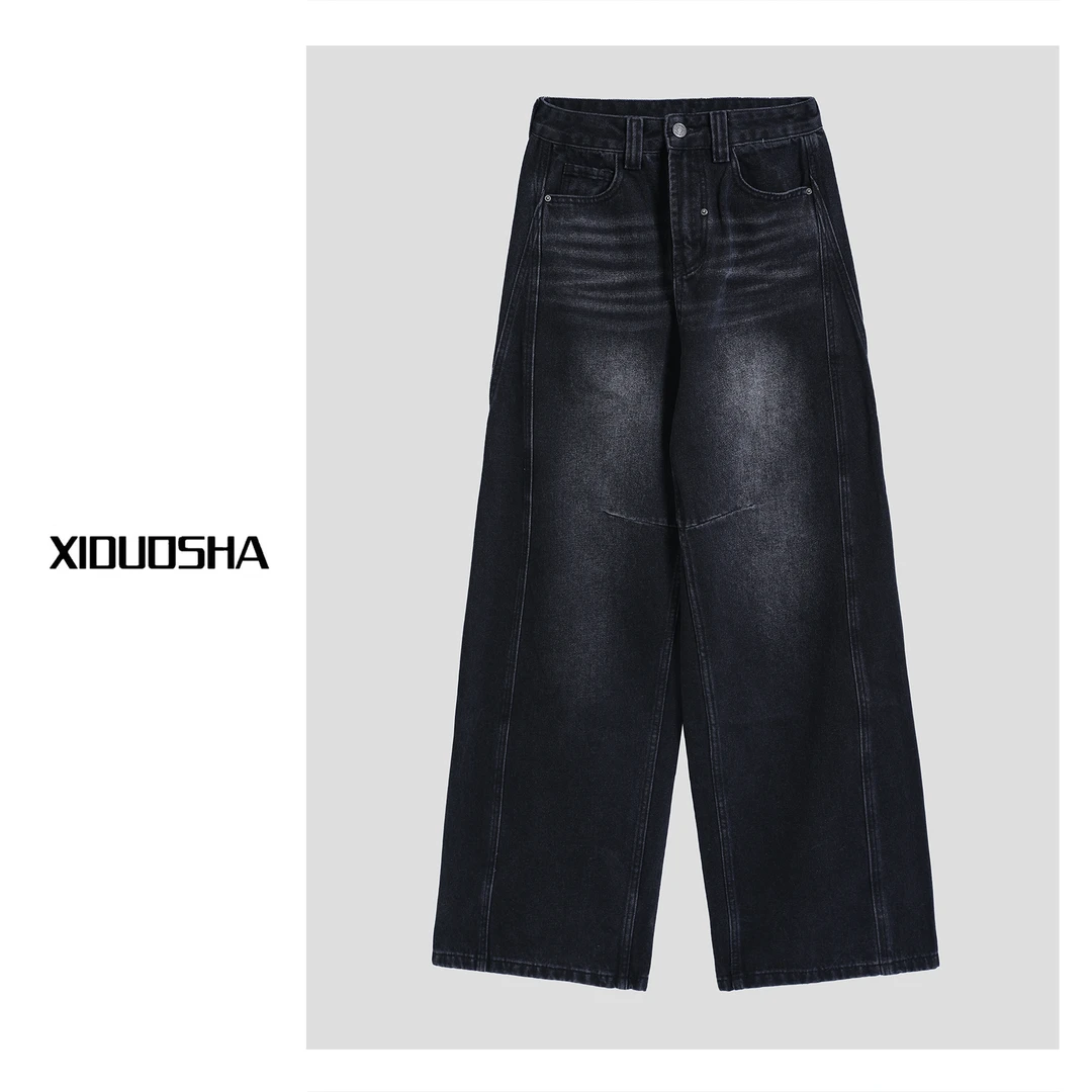 XIDUOSHA/喜朵莎原创设计款加绒显瘦欧版简约牛仔直筒裤XDS875
