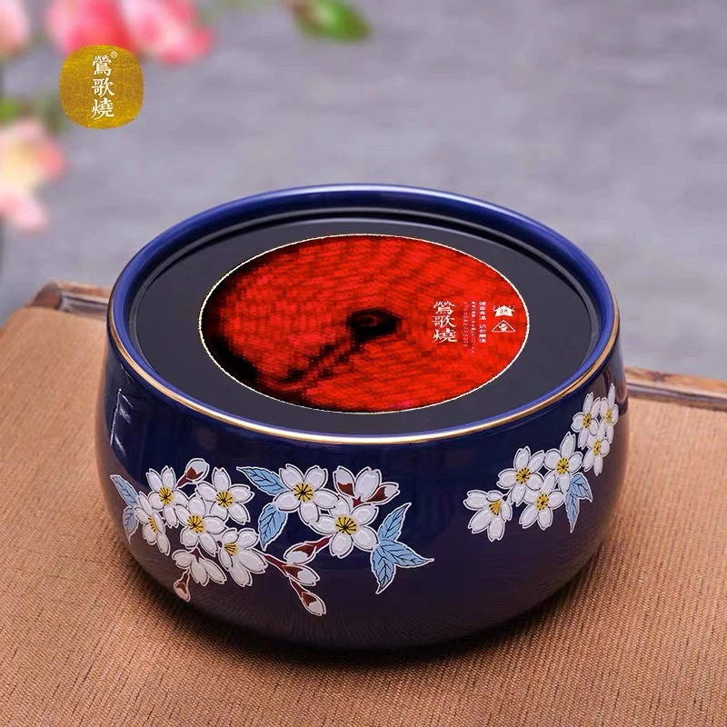 莺歌烧电陶炉京都蓝地高档静音烧水炉禾器玻璃烧水壶煮茶炉