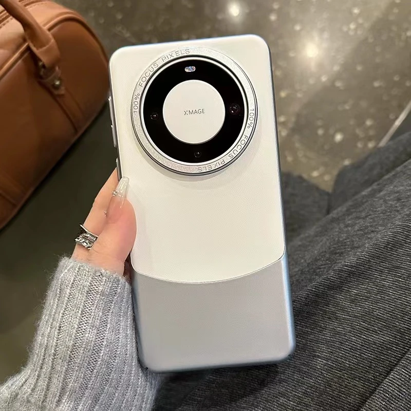 纳帕皮壳适用华为mate60Pro金属镜头电镀mata30/40/50/60手机壳