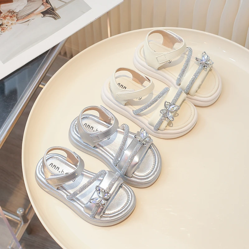 女童凉鞋翩翩起舞蝴蝶凉鞋时尚百搭夏季软底小女孩童鞋