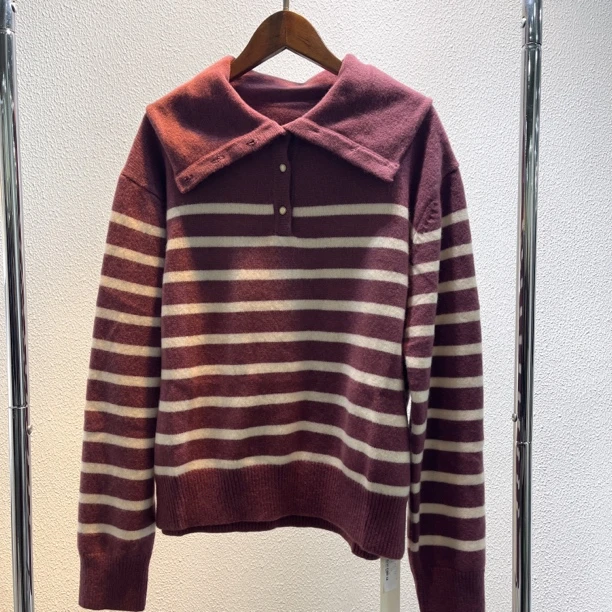 DXJ时尚休闲横条毛衣