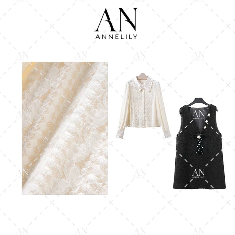 ANNELILY【颜汐】设计师款休闲百搭气质背带裙套装AT2410131