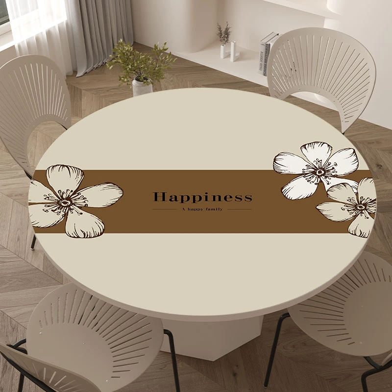 小清新圆桌桌垫防水防油防烫家用茶几餐桌圆桌布2024新款直播