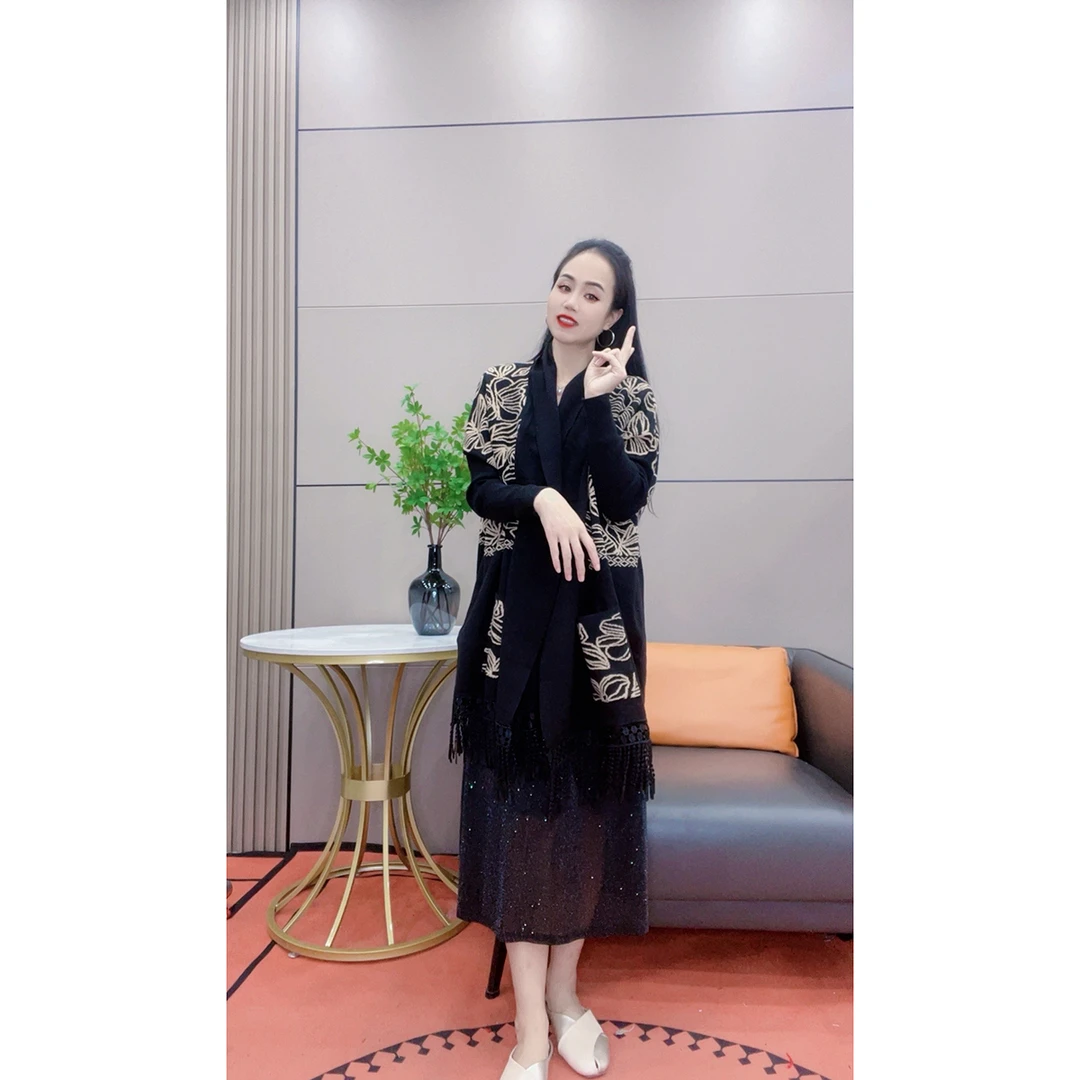 3521 秋冬新款流苏披肩外套复古民族风口袋款上衣外套