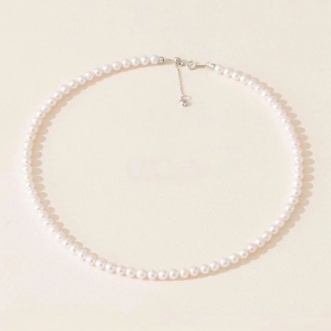 【蚌农涛哥】S925银淡水baby珠锁骨链小米链4-5mm