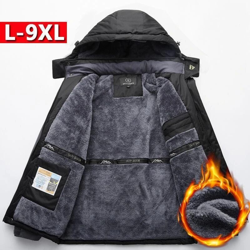 [冬季爆款]冲锋衣男士加绒加厚棉服冬季肥佬棉袄爸爸冬装外套棉衣