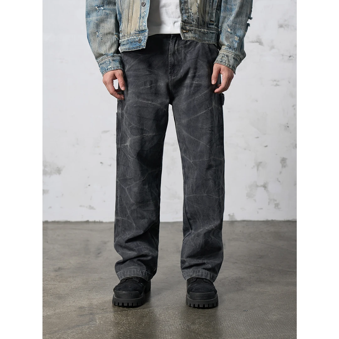 DOKIE休闲裤34002【轨迹】成衣阿苏特染400克珠帆布宽松直筒版型