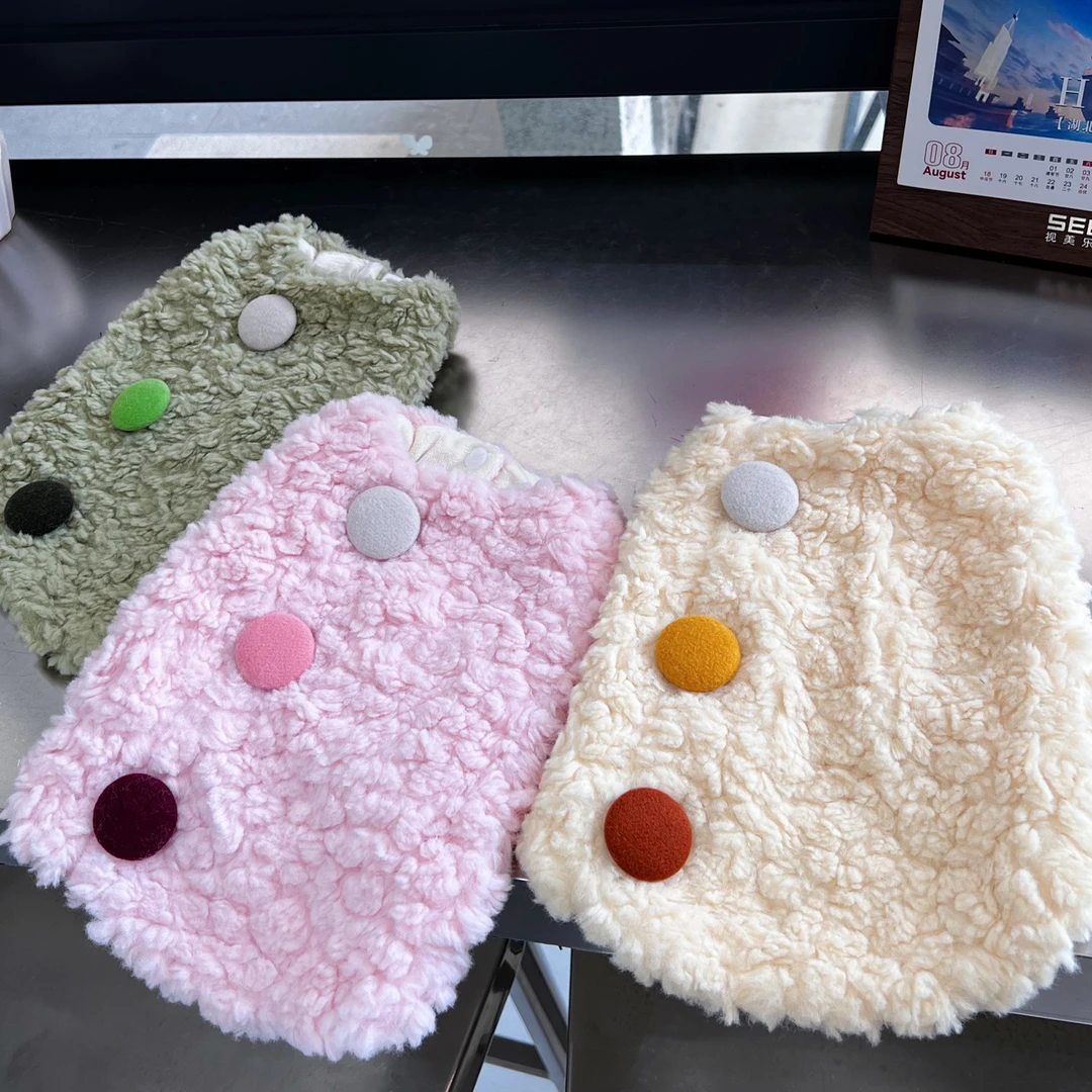 新款宠物衣服泰迪小狗狗冬装糖果色小绵羊绒马甲