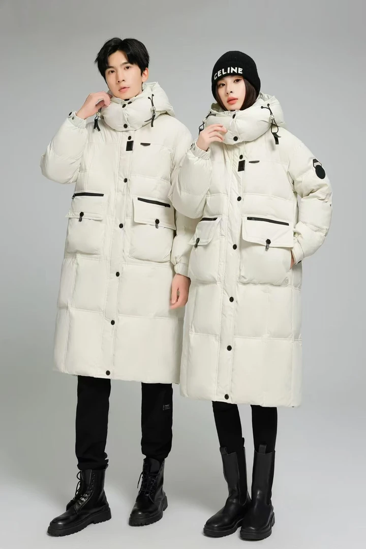 2024-平湖时尚户外御寒长款冬季连帽加厚羽绒服8611