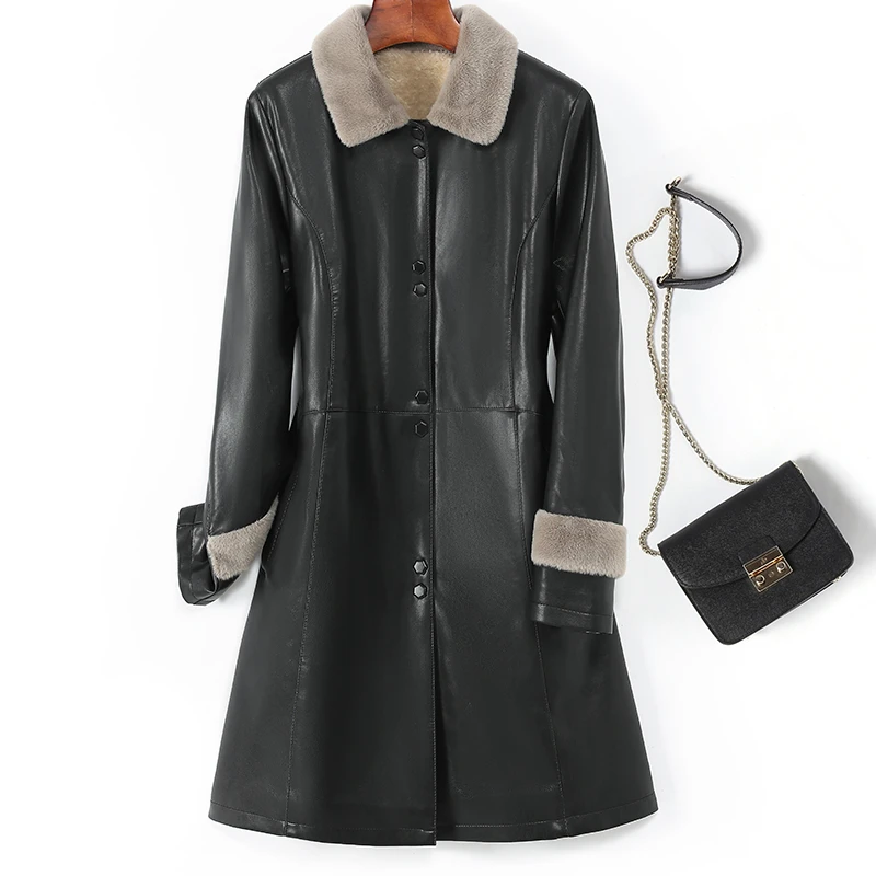 【宠粉专属】休闲加绒大码中长款皮衣女外套931