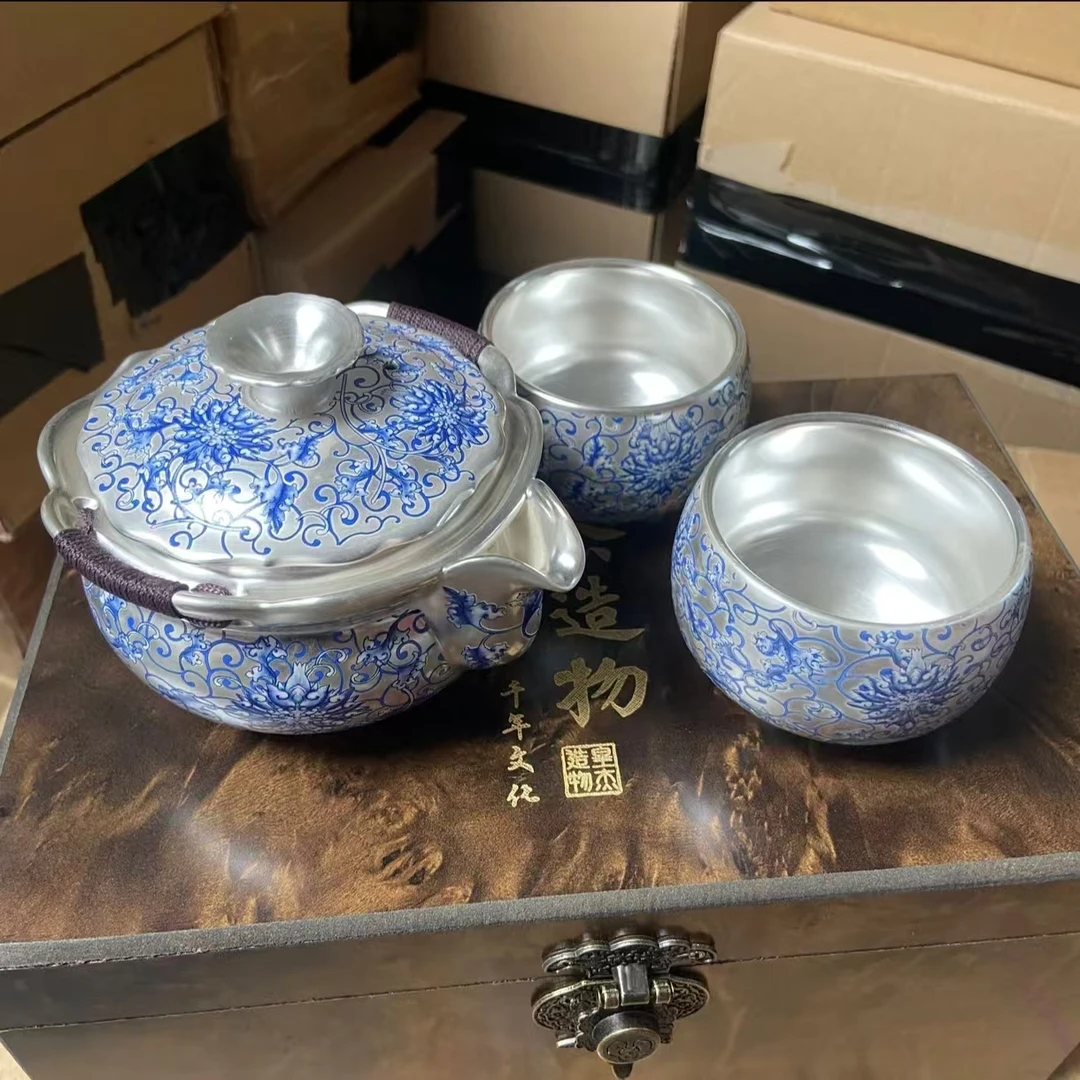 高端缠枝莲手抓宝瓶银壶1247