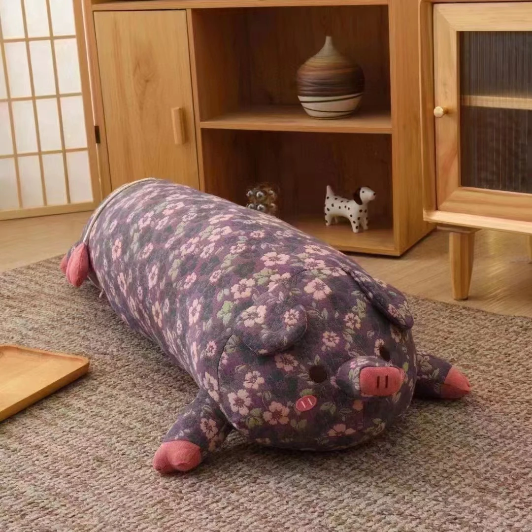 三层纱猪猪狗狗毛毛虫抱枕长条枕睡觉夹腿侧睡专用宿舍大枕头