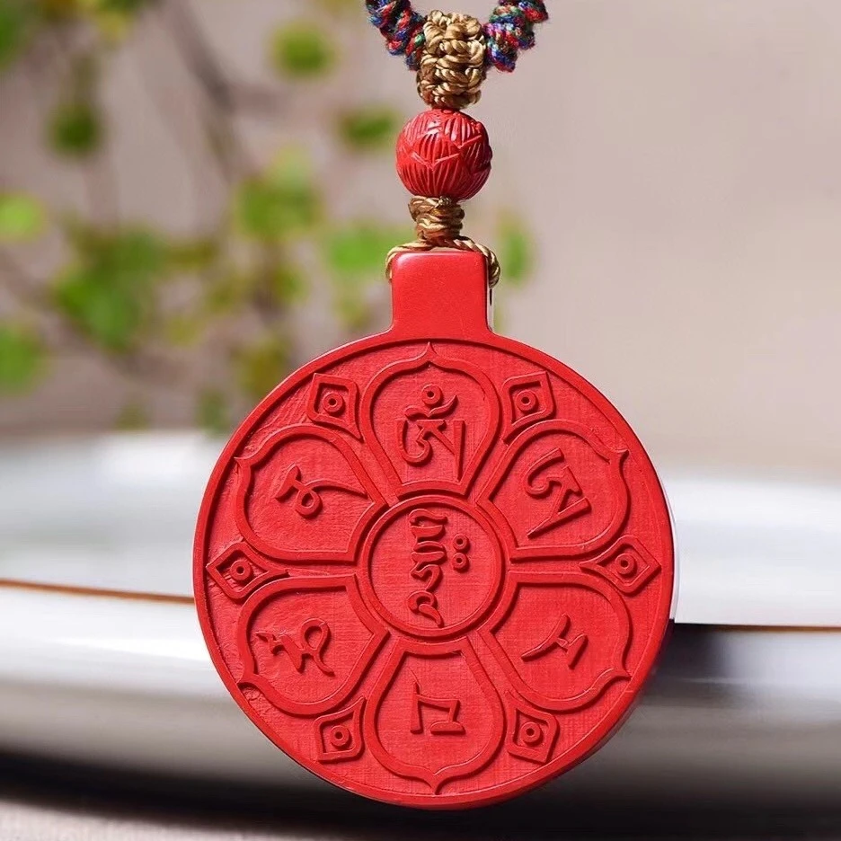 含辰砂工艺品朱砂红砂毛衣链红砂六字真言心经毛衣链款式简单大方