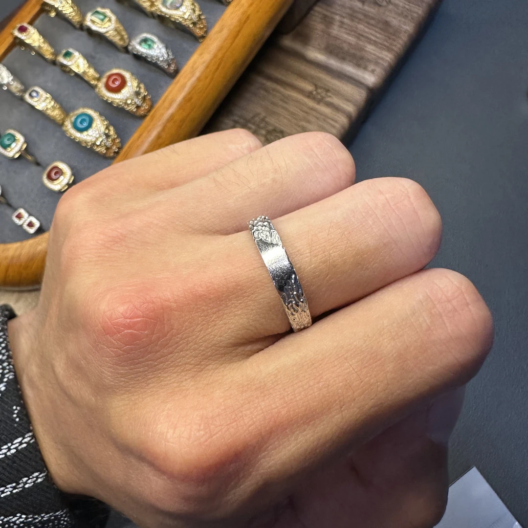 非金属木质戒指 素款银银戒指男款活口