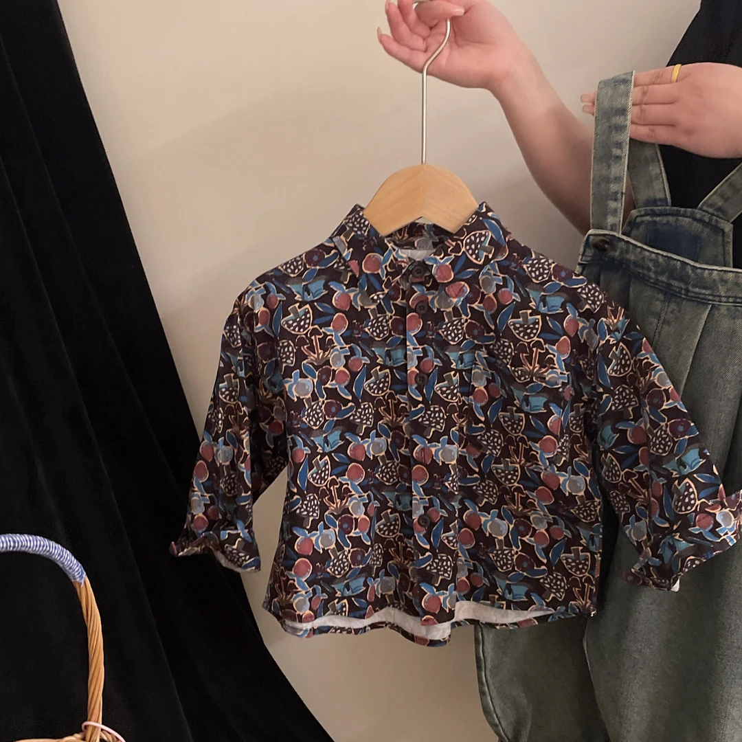 M-Y119儿童碎花衬衫