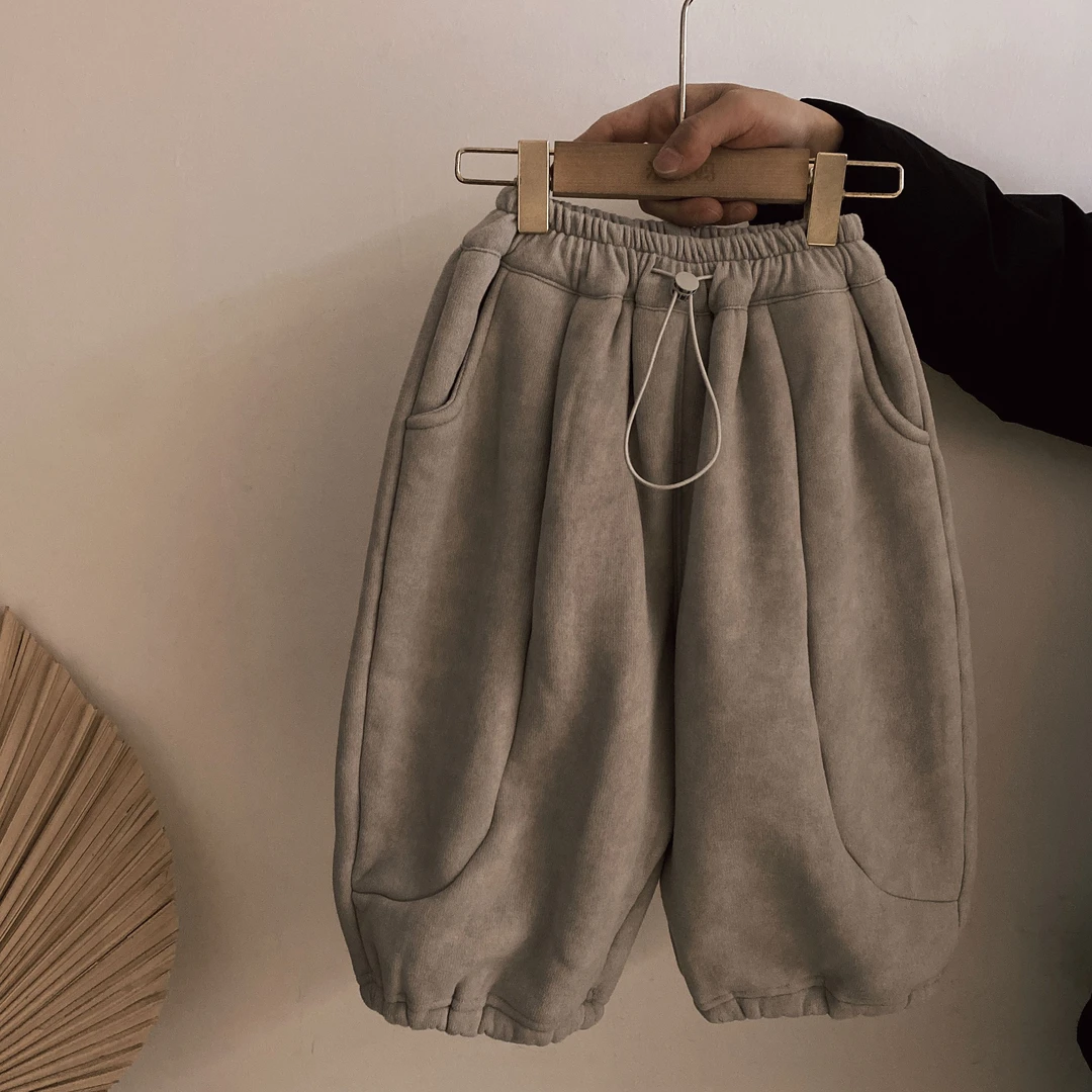 M-K206男女童韩版中性款冬季扎染一体绒卫裤