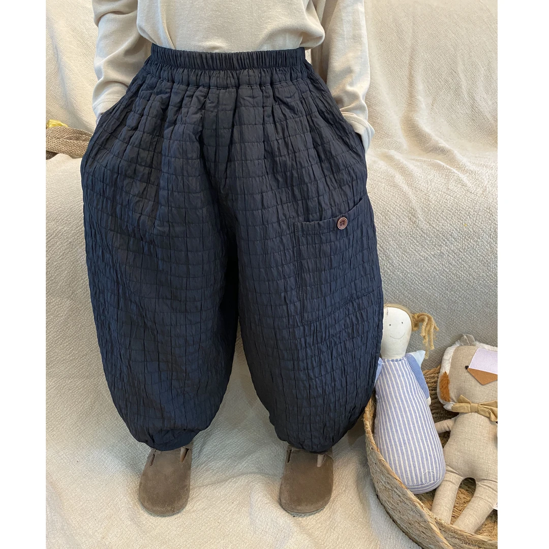 M-K185男女童韩版中性款冬季加厚绗线棉裤