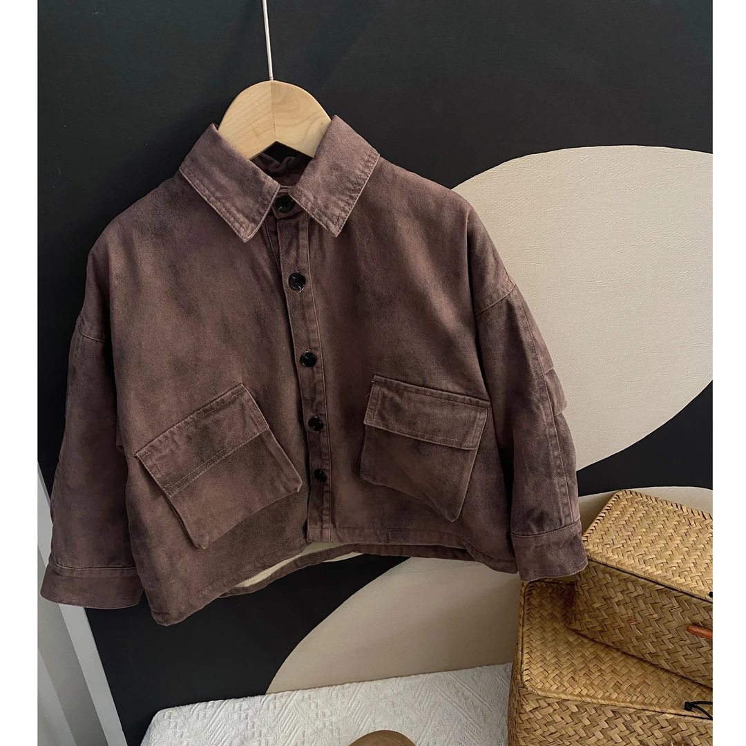 M-Y366男女童韩版中性款秋冬季加厚休闲外套