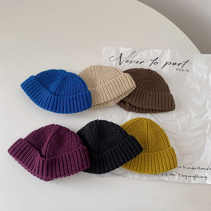 M-SP053儿童百搭针织瓜皮帽宝宝洋气秋冬款韩版儿童帽时尚毛线帽