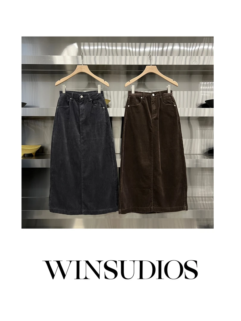 香榭丽舍大道【WIN小众定制款】条绒H型半身裙