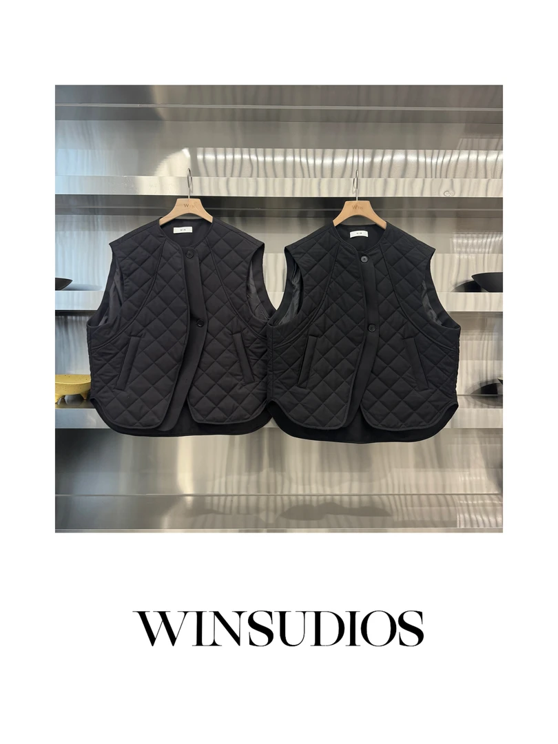 朗读者【WIN小众定制款】单排扣菱格设计马夹外套