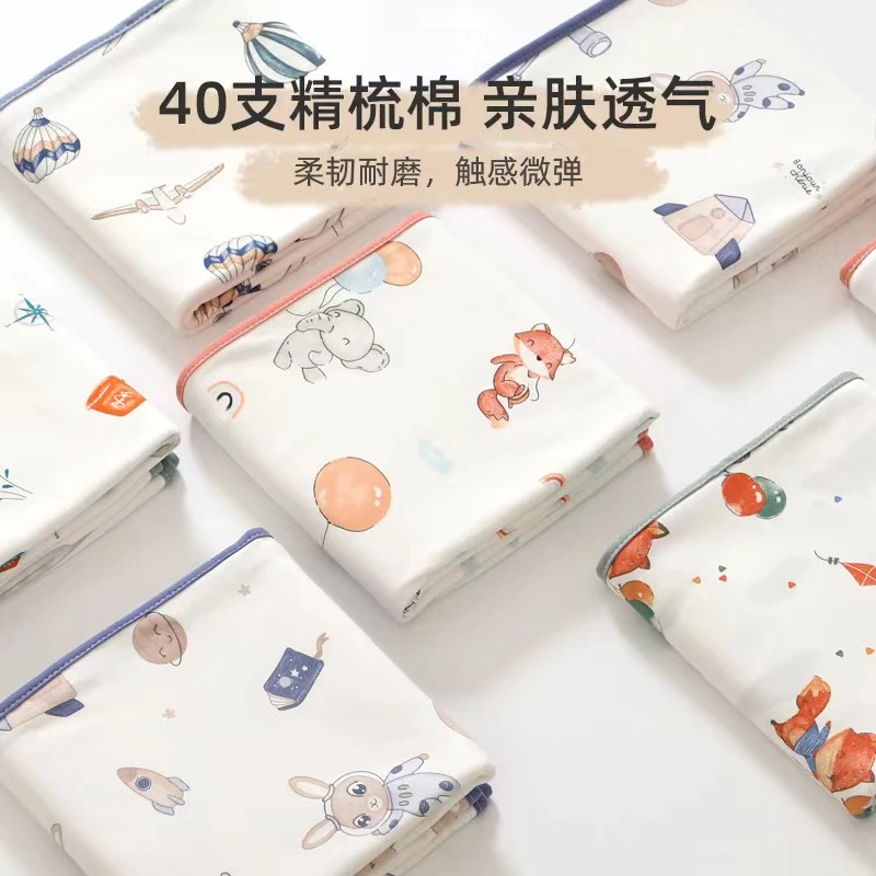 40支精梳棉亲肤透气柔韧耐磨触感微弹包边包巾包被棉质新生儿裹被