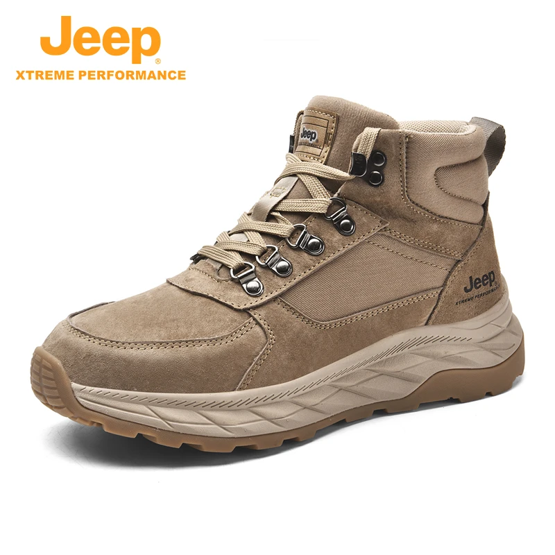 JEEP/吉普秋冬新款男鞋户外潮流马丁靴高帮工装靴耐磨防滑登山鞋