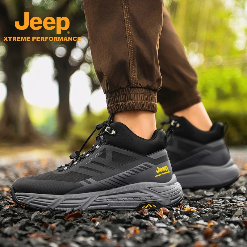 JEEP/吉普秋冬户外男士新款品牌休闲运动防滑系带舒适百搭徒步鞋