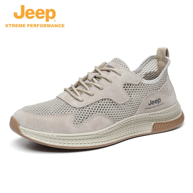 JEEP/吉普夏季户外透气网面登山鞋运动休闲软底减震徒步情侣男鞋