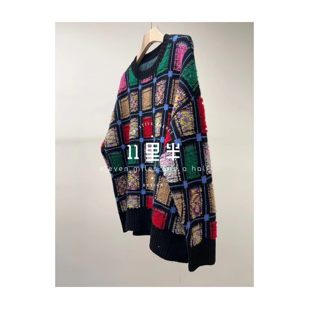 如懿&11里半【琉璃】100%重工山羊绒针织衫轻奢圆领毛衣23491057