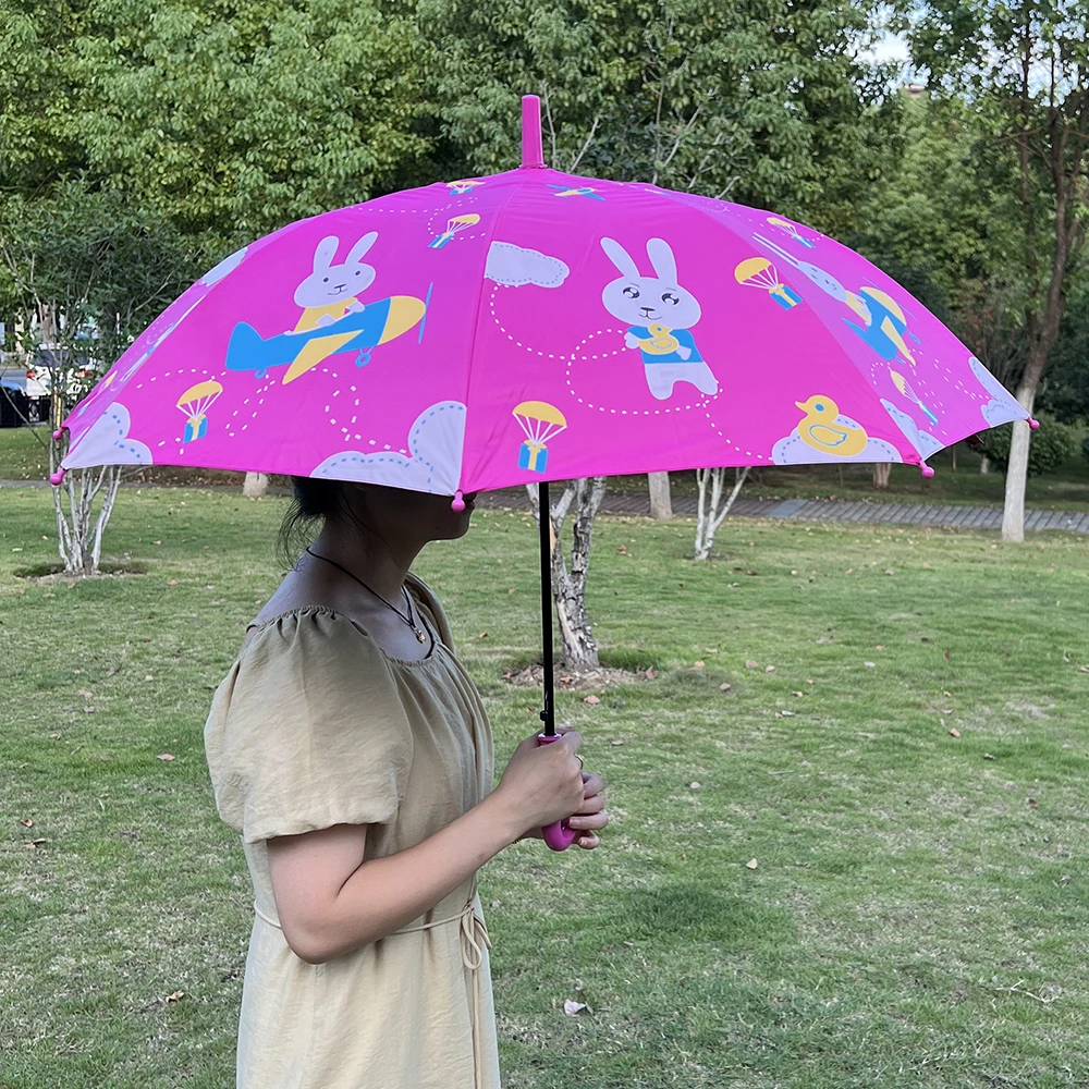 儿童女童男童可爱小学生幼儿园防水女孩半自动黑胶晴雨两用遮阳伞