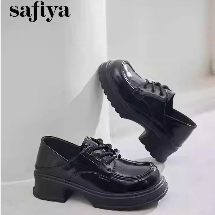 Safiya/索菲娅英伦风钻扣两穿系带百搭小皮鞋SF43112128