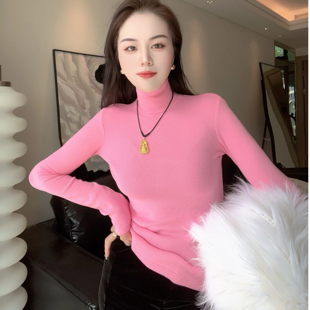 2024新款高领内搭打底衫女显身材洋气修身内搭长袖T恤