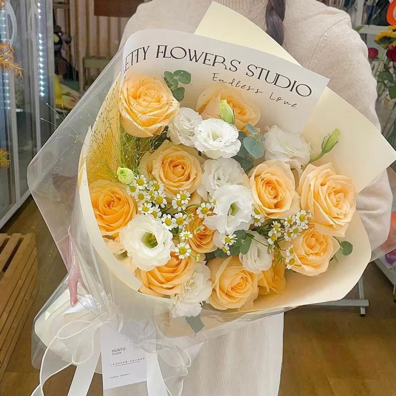 同城鲜花配送香槟玫瑰生日教师节礼物纪念日送女友附近花店送上门
