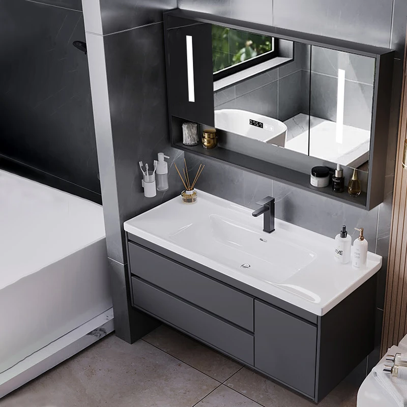 浴室柜组合陶瓷一体盆卫浴柜卫生间实木智能洗淑台洗手台盆柜组合