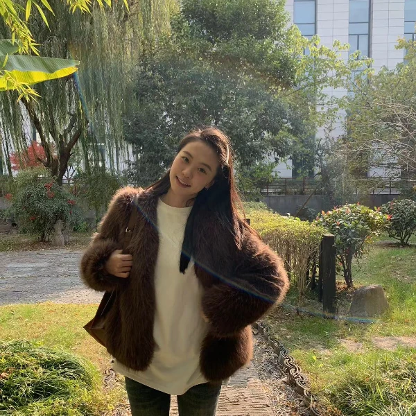 闭店清仓NO退NO换【燃冬】咖色毛毛外套V领加厚短外套