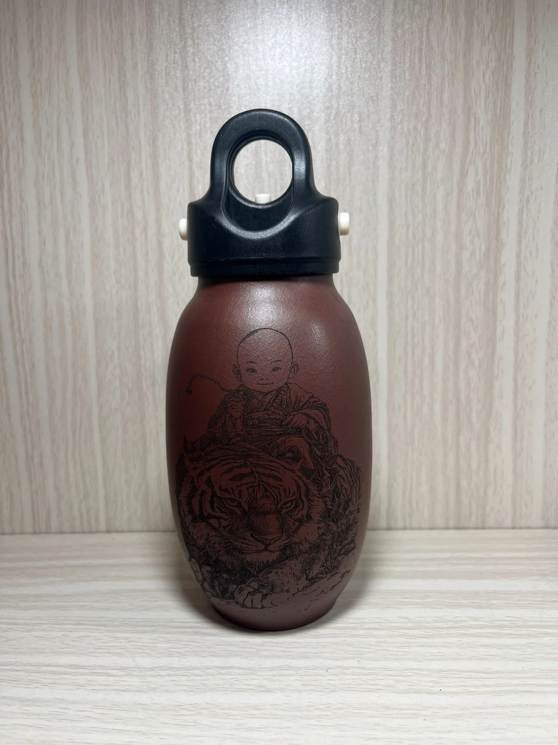 宜兴紫砂净水杯 紫泥  老虎 龙蛋