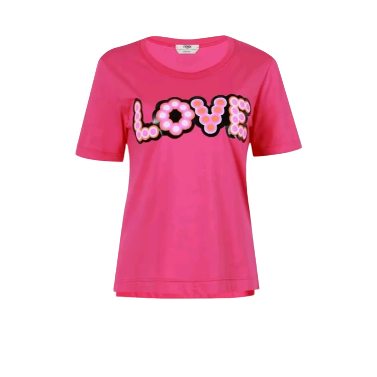 FENDI/芬迪女士LOVE字母印花夏季短袖T恤