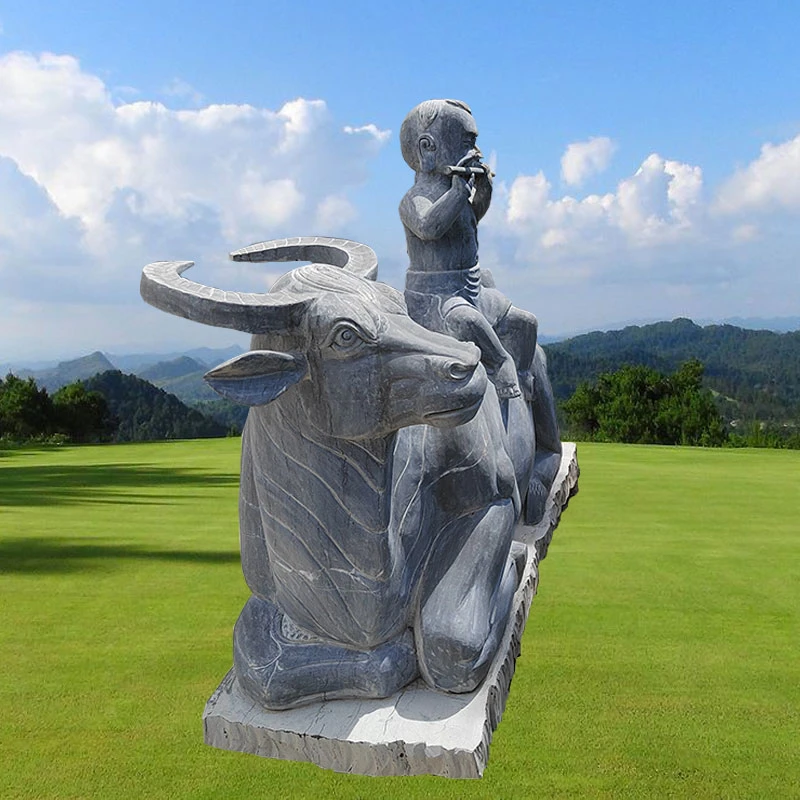 石雕奋斗牛青石牛花岗岩大理石开荒牛大型华尔街动物雕塑大理石牛