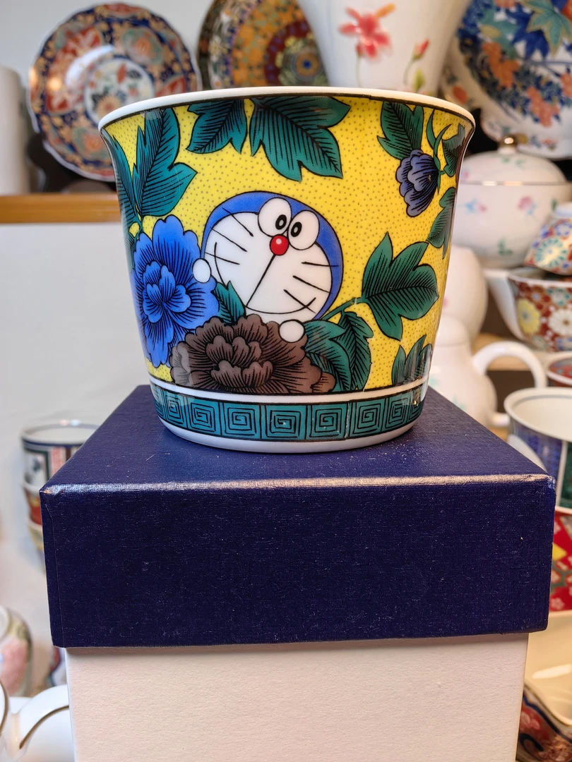 哆啦a梦主口杯陶瓷生日礼物礼品工艺品原盒手绘纯手工