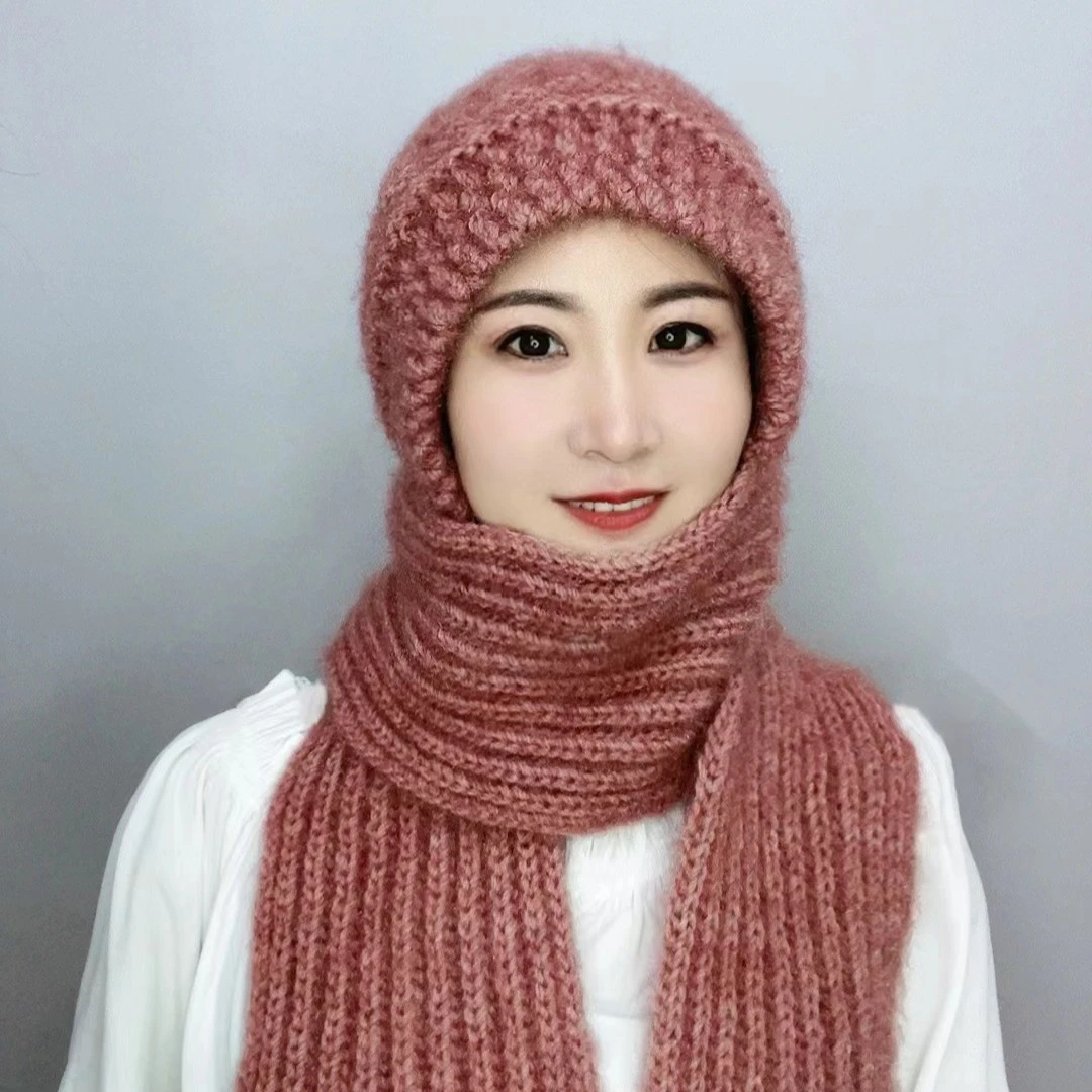 【DIY串花】帽子女秋冬帽子直播间围巾一体保暖百搭手工时尚防寒