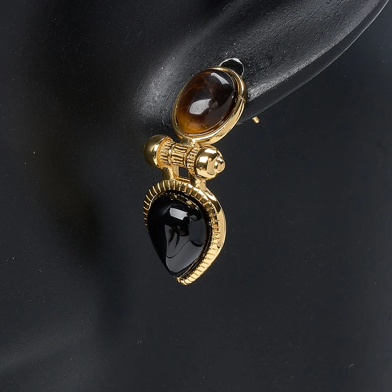 梁雅帝专属新品复古宫廷风爱心水滴高级感纯银耳钉